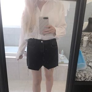 Zara black denim mini skirt, Medium M